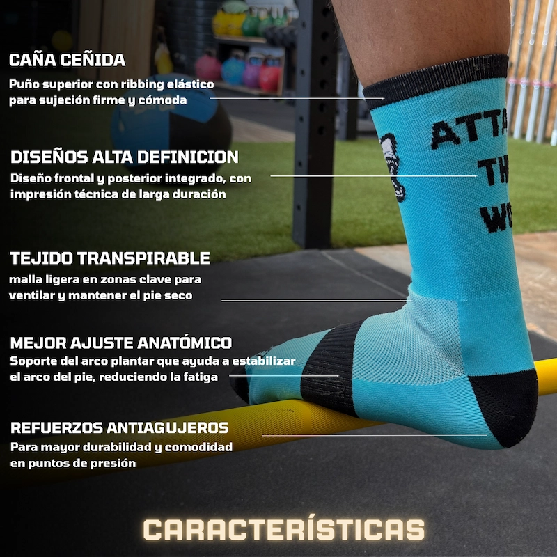 Calcetines crossfit elasticos transpirables para cross training hyrox fitness