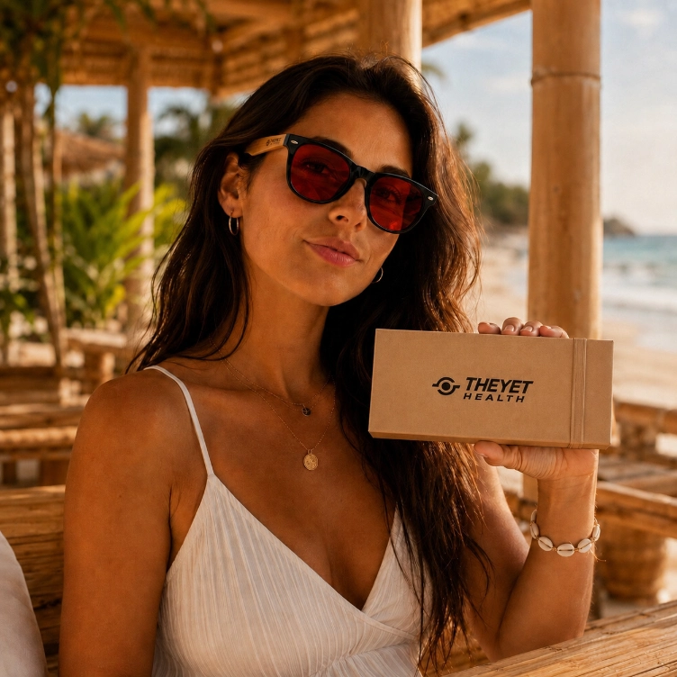 Gafas Bloqueadoras de Luz Azul Aura Bamboo – Lentes Rojas