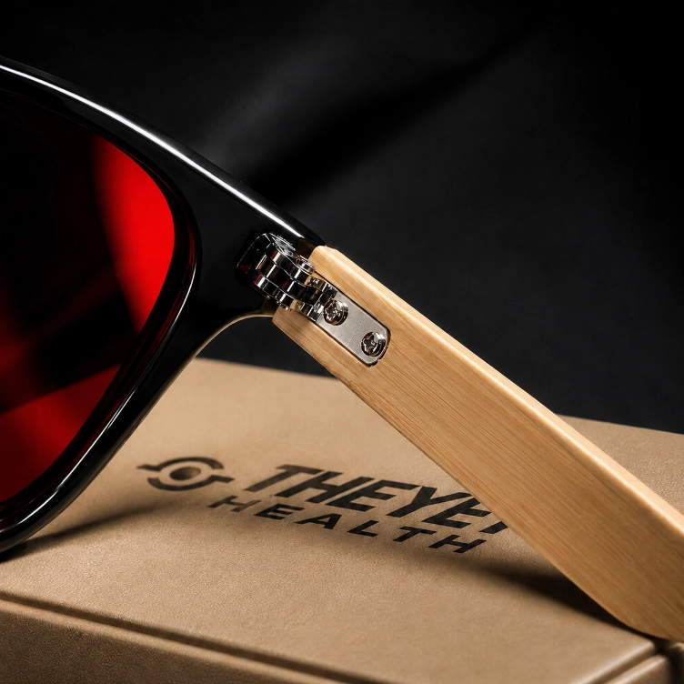 Gafas Bloqueadoras de Luz Azul Aura Bamboo – Lentes Rojas