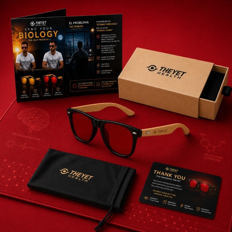 Gafas Bloqueadoras de Luz Azul Aura Bamboo – Lentes Rojas
